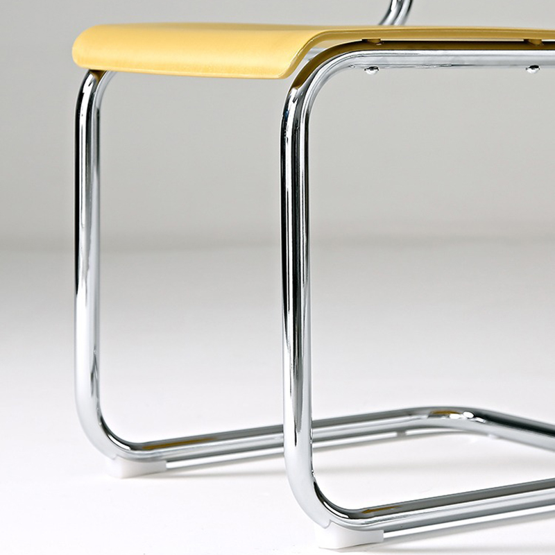 Cantilever Stable Armless Chair with Foot Pads, Open Back and Metal Base in a Modern Style - image 14