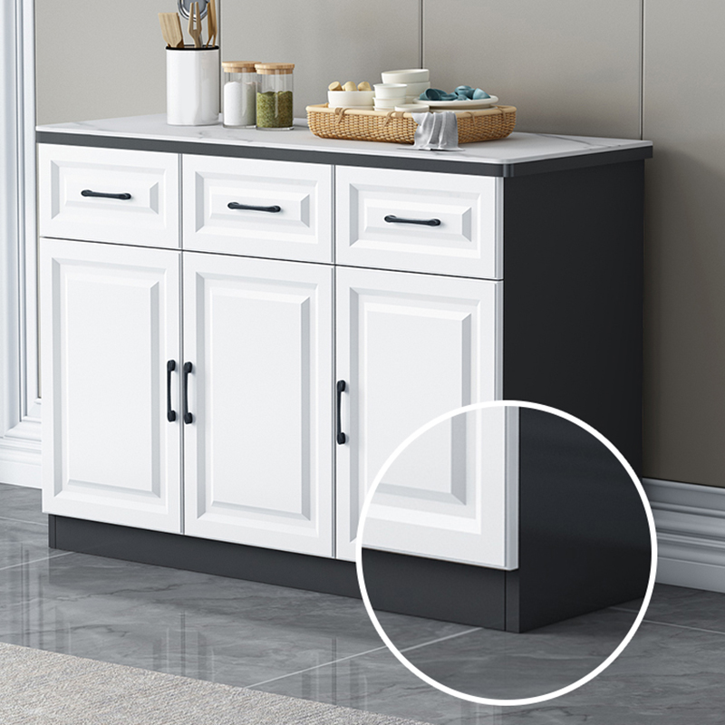 Natural Finish/Light Wood/Ashen Wood Floor Sideboard with Countertop and Kitchen Appliance Storage - image 11