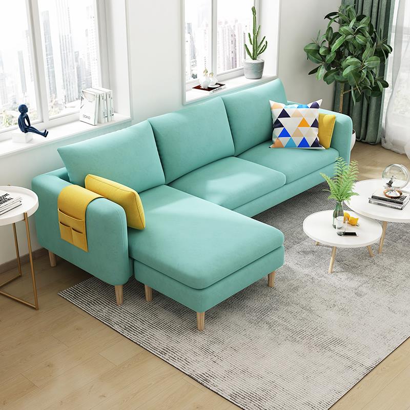 Simple L-Shape Reversible Sponge Cushioned Sofa Recliner 3 Person with Pillow Back & Square Arm - image 10
