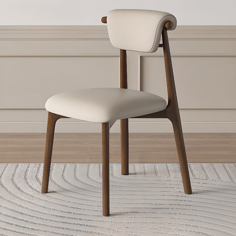 Casual Side Chair in Vinyl Leather with Wood Legs, Low Back, Framed and Balanced - image 5