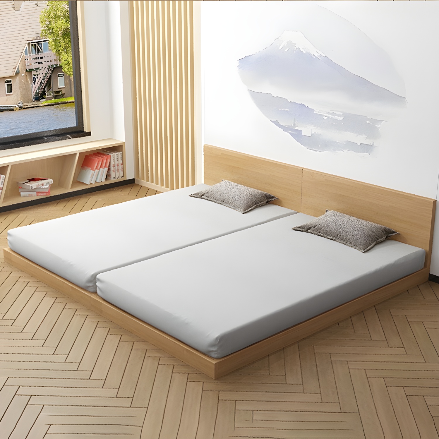 Solid Wood Platform Bed Mid-Century Modern Platform Bed Frame Mattress Included - image 13