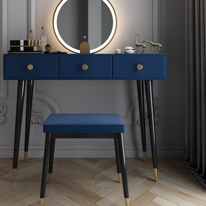 Modish Standard/Small Makeup Vanity with Solid+Engineered Wood Table Top and 3/2 Drawers - image 11