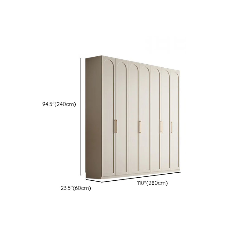 White Casual Manufactured Wood Independent Armoire Cabinet with Compartments, Soft Close Door, and Interior Shelves - image 26