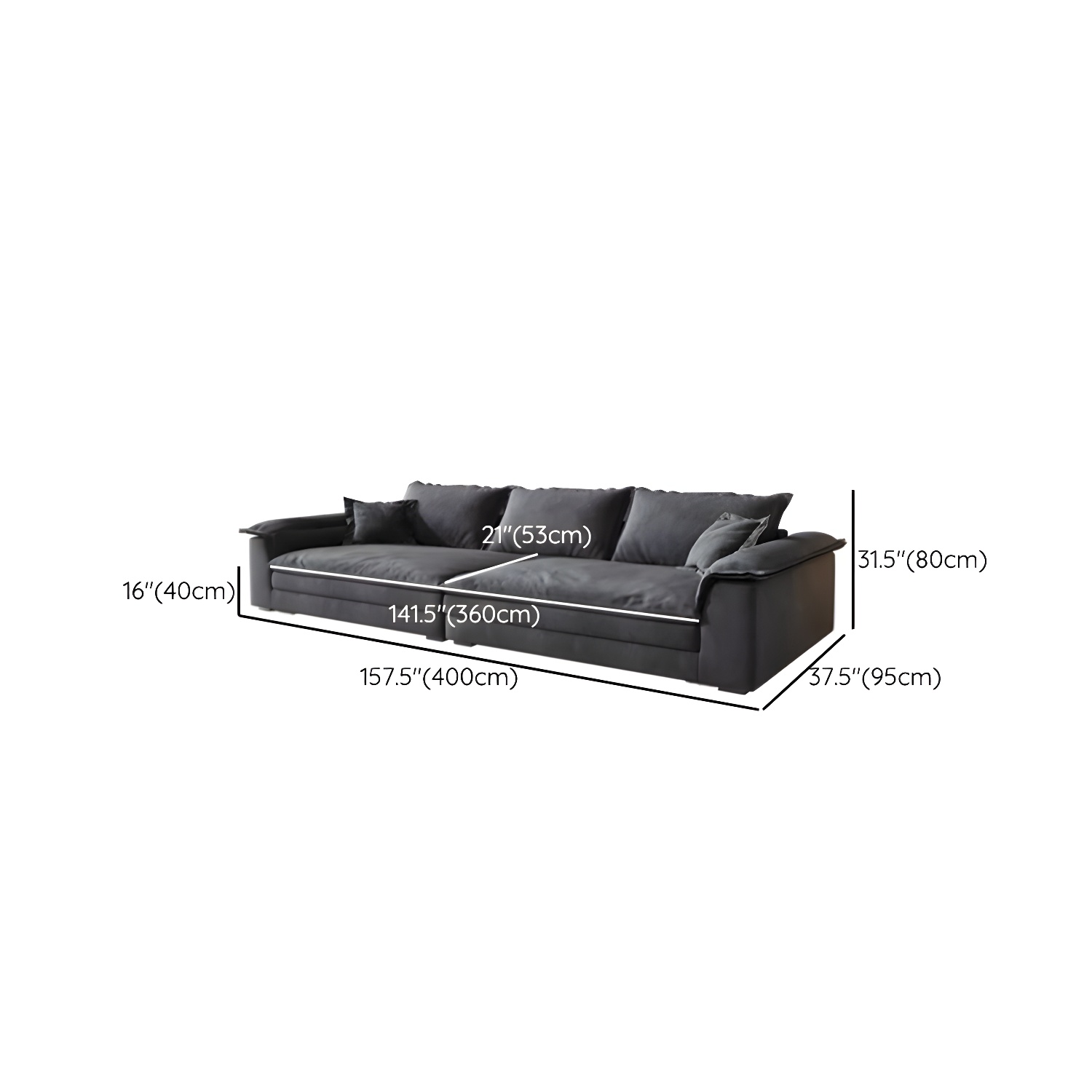 Grey Mid-Century Modern Sofa with Wood Frame and Tech Cloth Upholstery - image 18