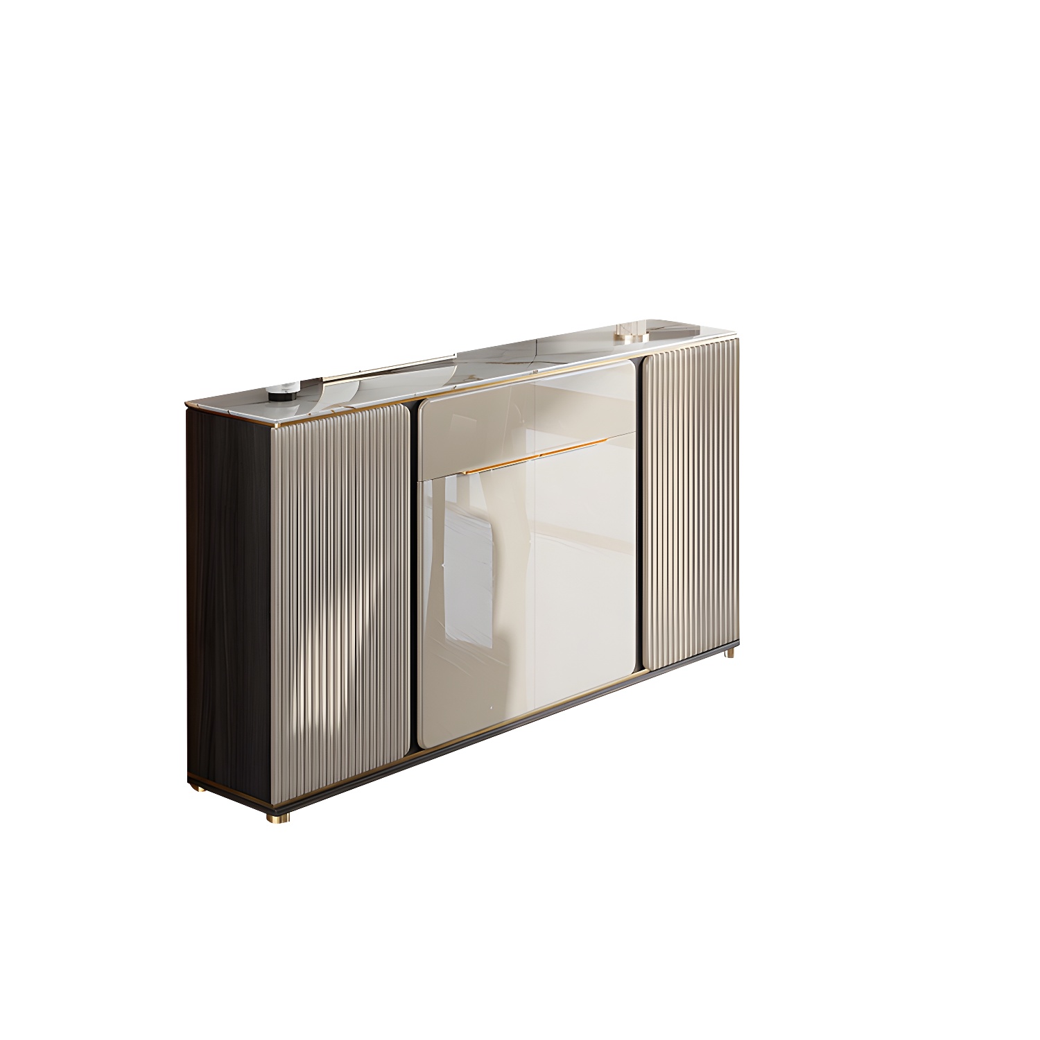 Stone Buffet Sideboard Glam Adjustable Shelves Buffet Credenza with Drawers and Cabinets - image 5