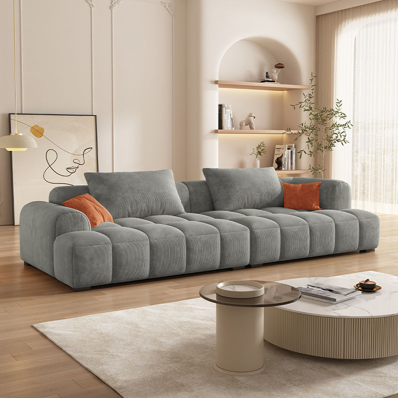 Vibrant Peony/Cerulean/Tangerine Color Sofa Couch with Round Arm and Concealed Support - image 7