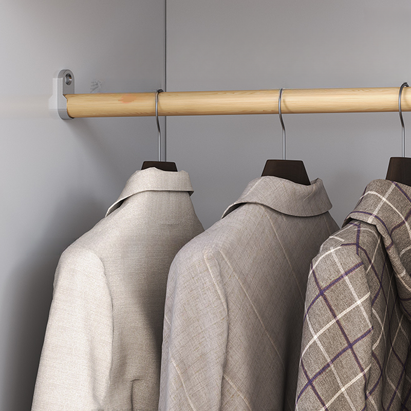 White Minimalist Manufactured Wood Wardrobe Closet with Interior Shelves and Clothing Rod - image 10