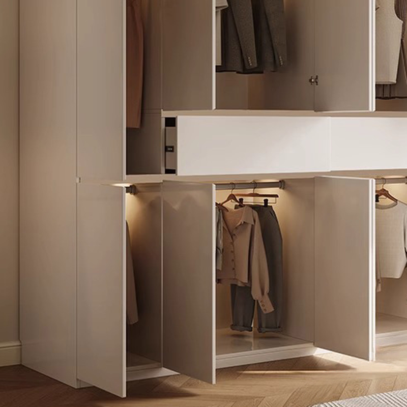 Chalk Minimalist Wood Cabinet Armoire with Soft Close Drawer and Door, Interior Shelves, and Clothing Rod - image 5
