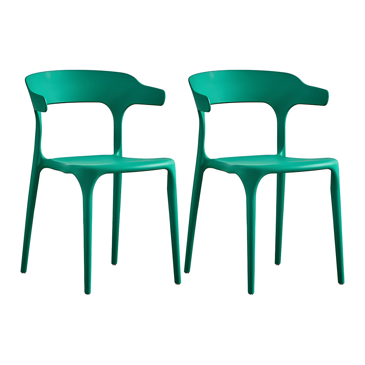 Home Modern Side Chair Stackable Open Back Plastic Dining Room Chair Set - image 3
