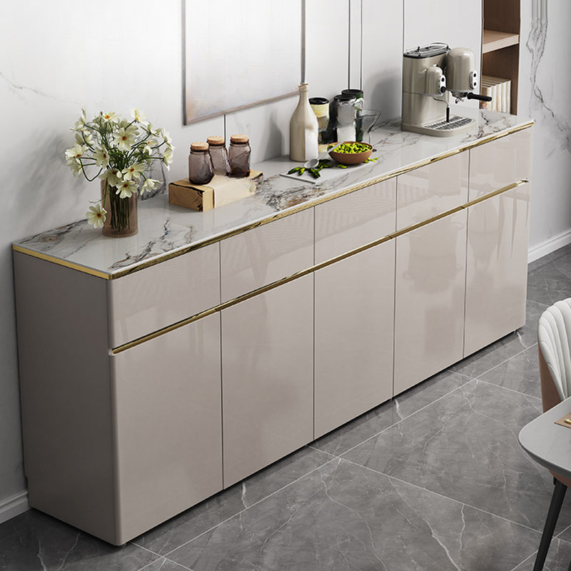 Elegant Standalone Sideboard with 5 Drawers, 5 Doors, and Faux Marble Countertop - image 3