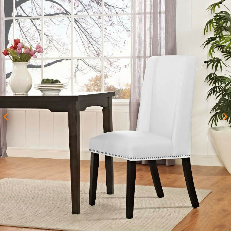 Flannel/Linen/PU Upholstered Stable Framed Armless Chair with Parsons Back and Nailhead Trim for Dinette in a Trendy Style - image 13