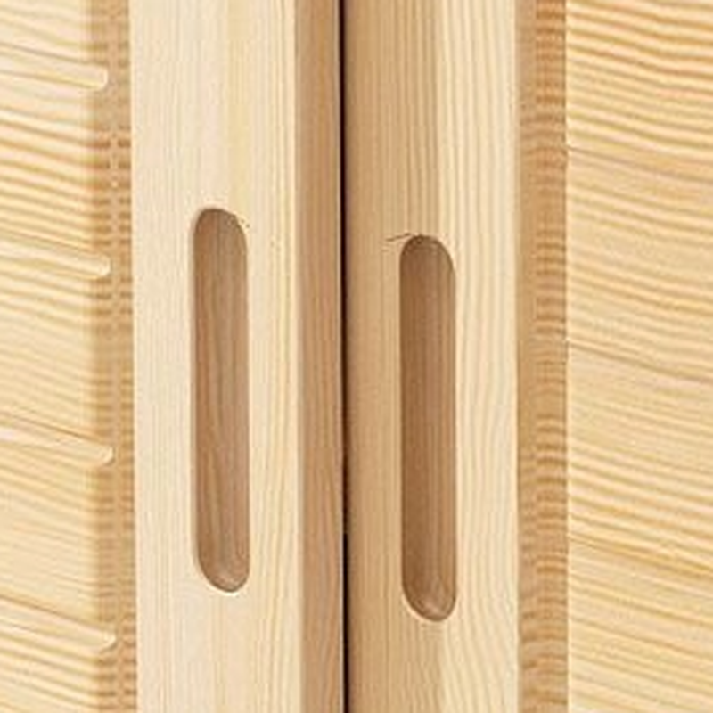 Natural Finish Contemporary Manufactured Wood Wardrobe Closet with Soft Close Door, Interior Shelves, and Clothing Rod - image 3