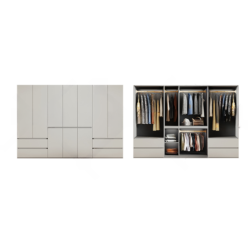 Cream Trendy Reclaimed Wood Wardrobe Armoire with Soft Close Drawer, Soft Close Door, Interior Shelves, and Clothing Rod - image 40