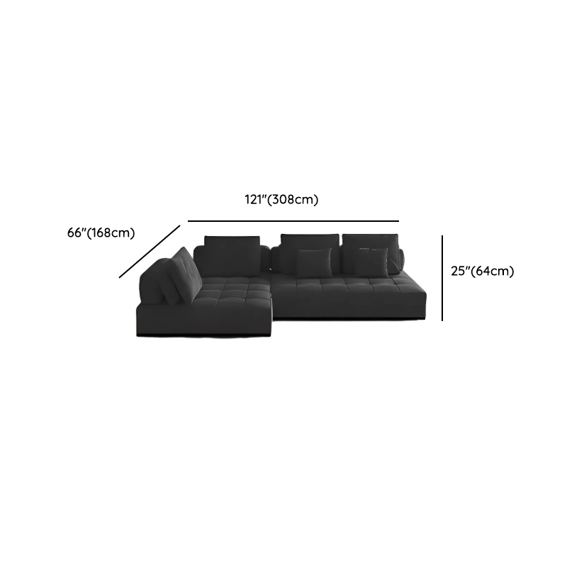 L-Shape Dark Upholstery Corner Sectional, Seats 5 with Button-tufted Design - image 7