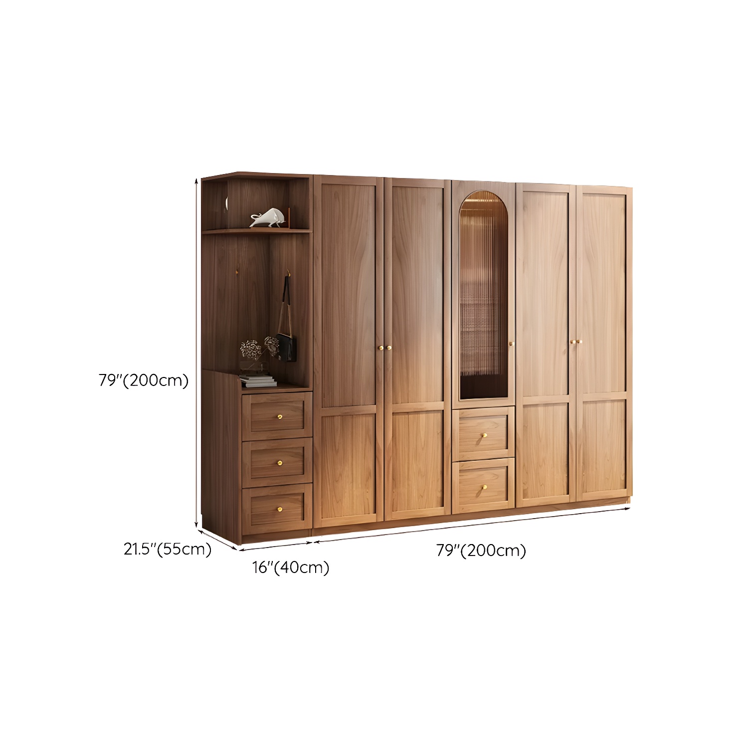 Fashionable Natural Wood Wardrobe Armoire for Stylish Closet Organization - image 25