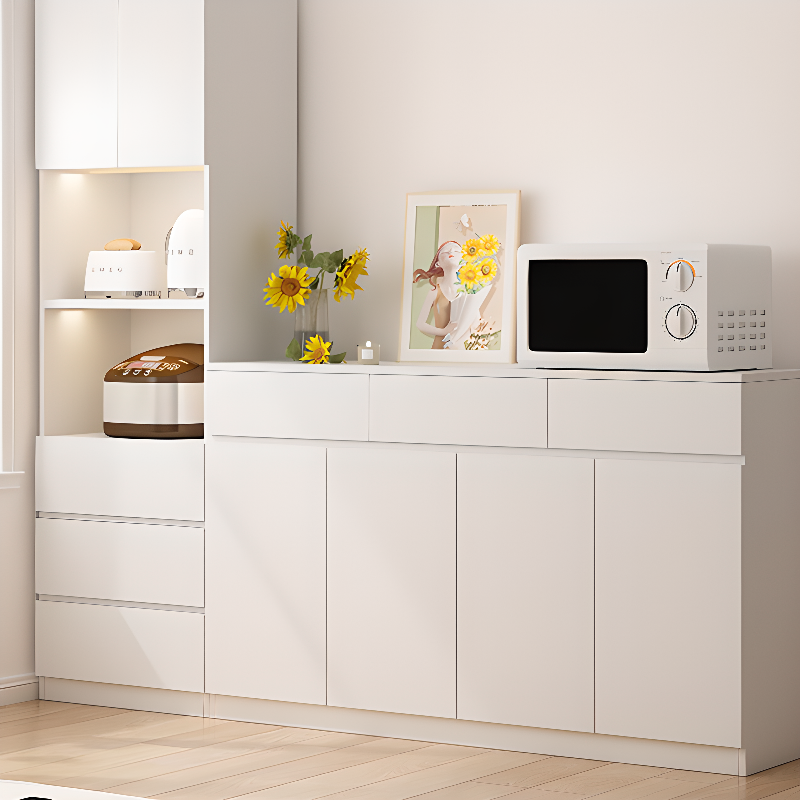 Simple Sideboard with Multiple Drawers, Closet Cabinet, Standard and Narrow Sizes, 1 or 2 Shelves, Wood Countertop, 2 to 5 Doors - image 5