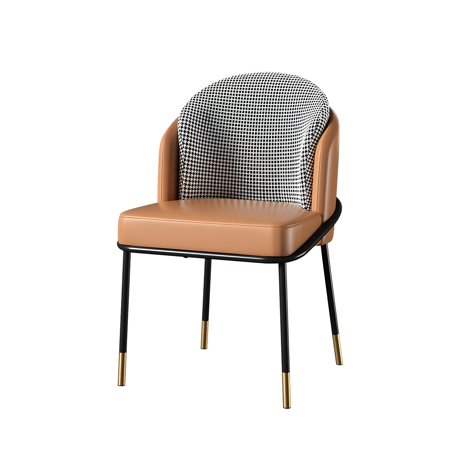 Glam Low-Back Upholstered Chair with Sleek Black Metal Legs for Kitchen & Dining - image 22