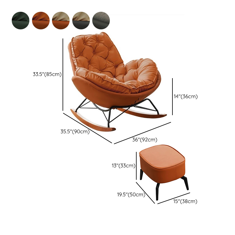 Ergonomic and Stationary Solid Wood Maternity Rocking Chair with Back and Flared Arm - image 24