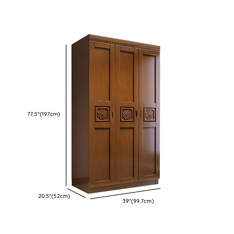 Vintage Sepia Lumber Wardrobe with Soft Close Drawer, Soft Close Door, Interior Shelves, and Hanging Rod - image 18