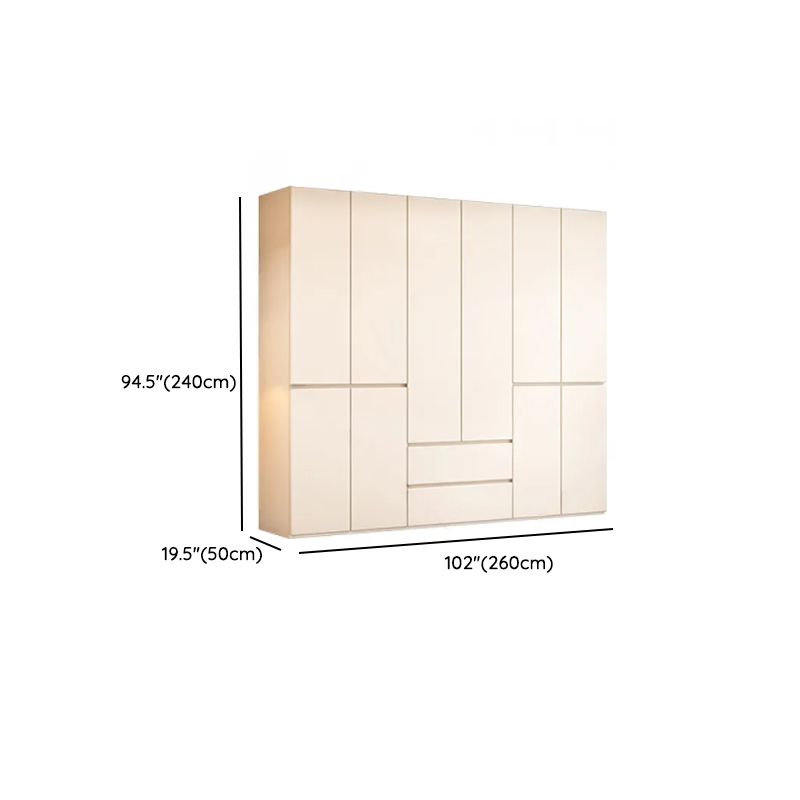 White Minimalist Wooden Independent Wardrobe Closet with 2 Drawers, Soft Close Door, and Interior Shelves - image 25