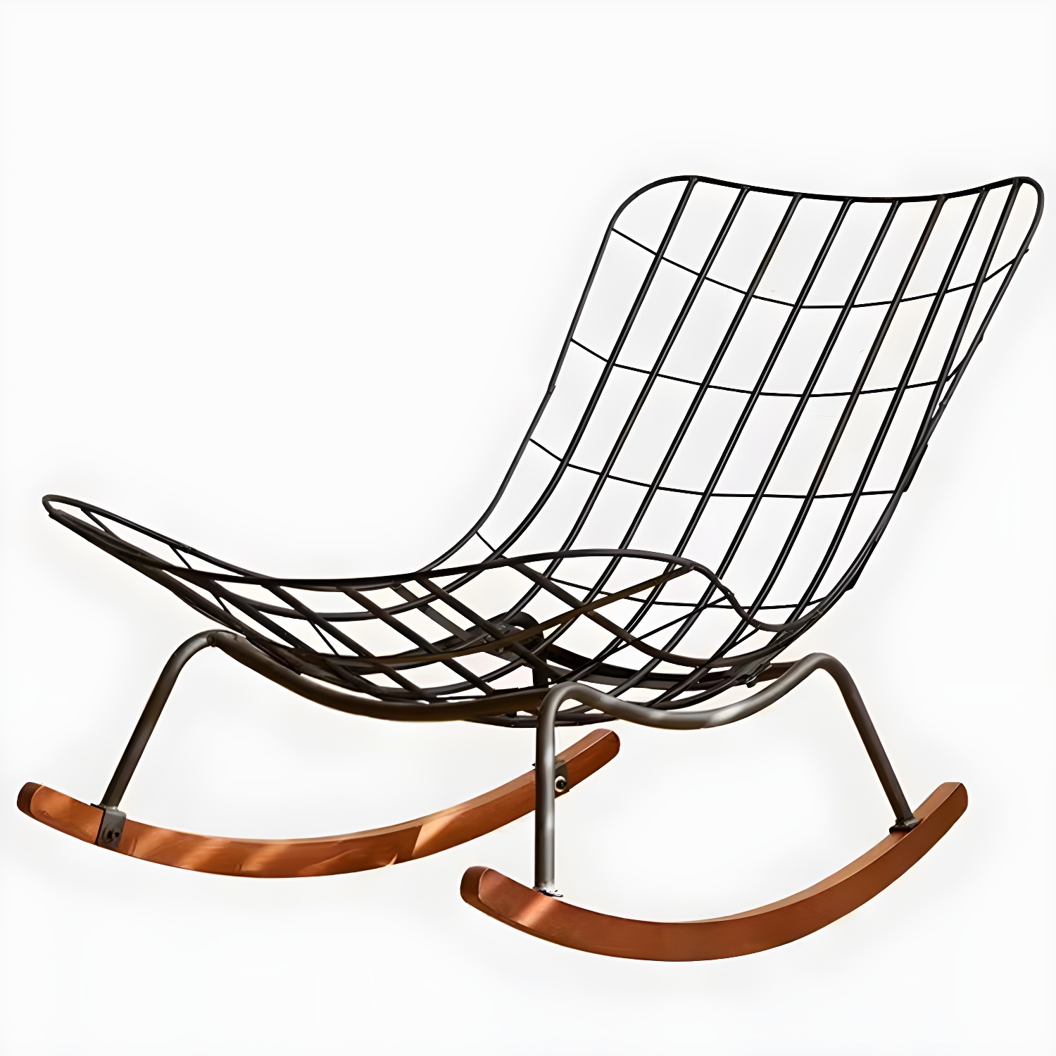 Stylish and Comfortable Modern Upholstered Rocking Chair with Natural Wood Legs - image 16