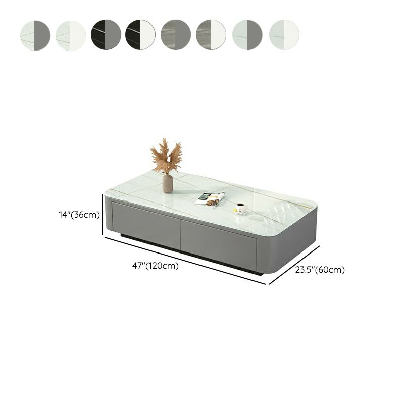 Modern Rectangular Coffee Table with Tempered Glass Top & Black Wood Base - image 17