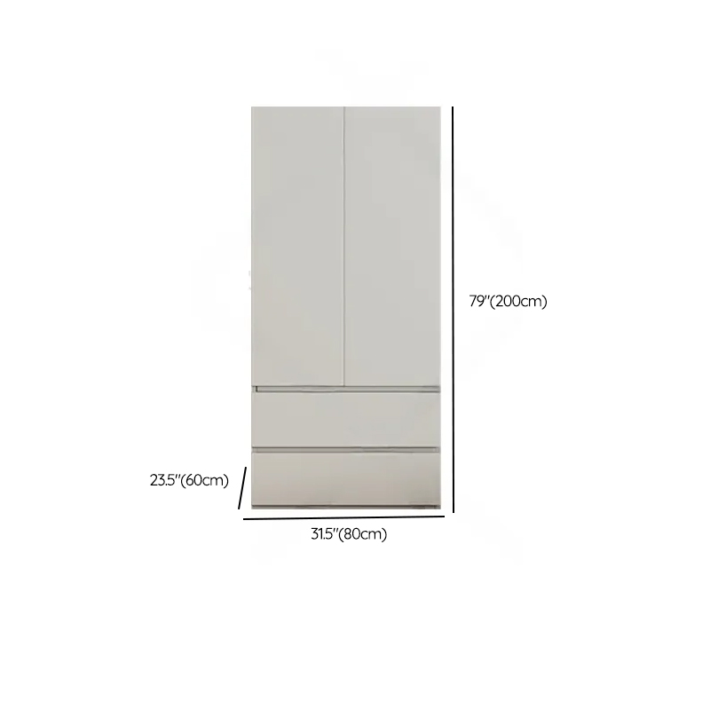 Cream Trendy Reclaimed Wood Wardrobe Armoire with Soft Close Drawer, Soft Close Door, Interior Shelves, and Clothing Rod - image 57