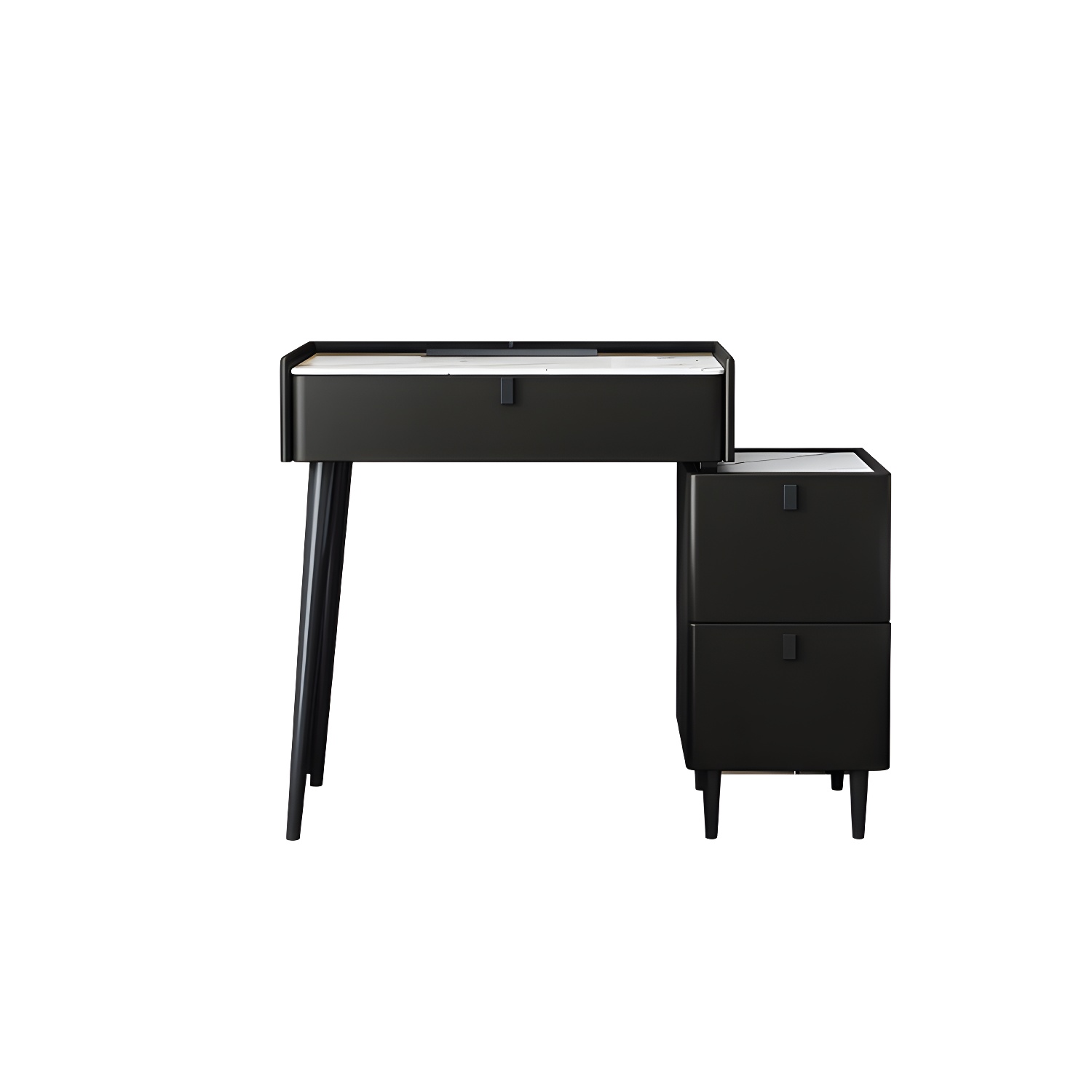 1/3 Drawers Vanity Set with Stool Modern Stone Top Dressing Table