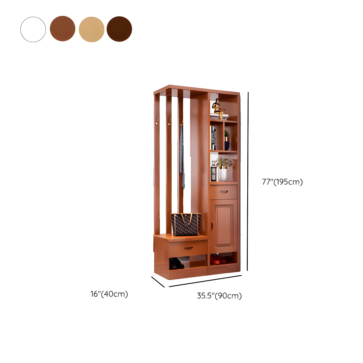 Solid Wood Modern Accent Cabinet with Doors and Drawers for Living Room - image 20