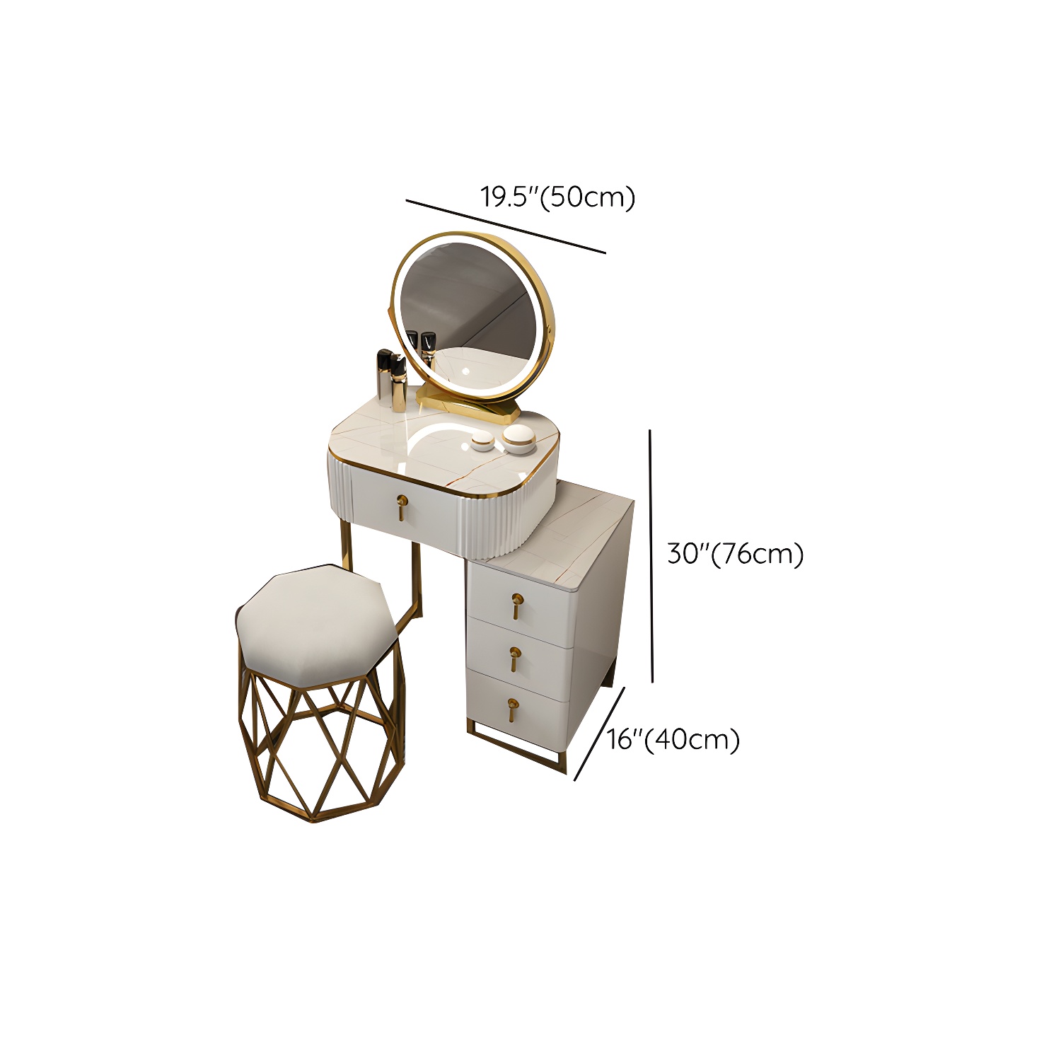 Contemporary Makeup Vanity Desk Table 29.9" H Bedroom Makeup Counter - image 34