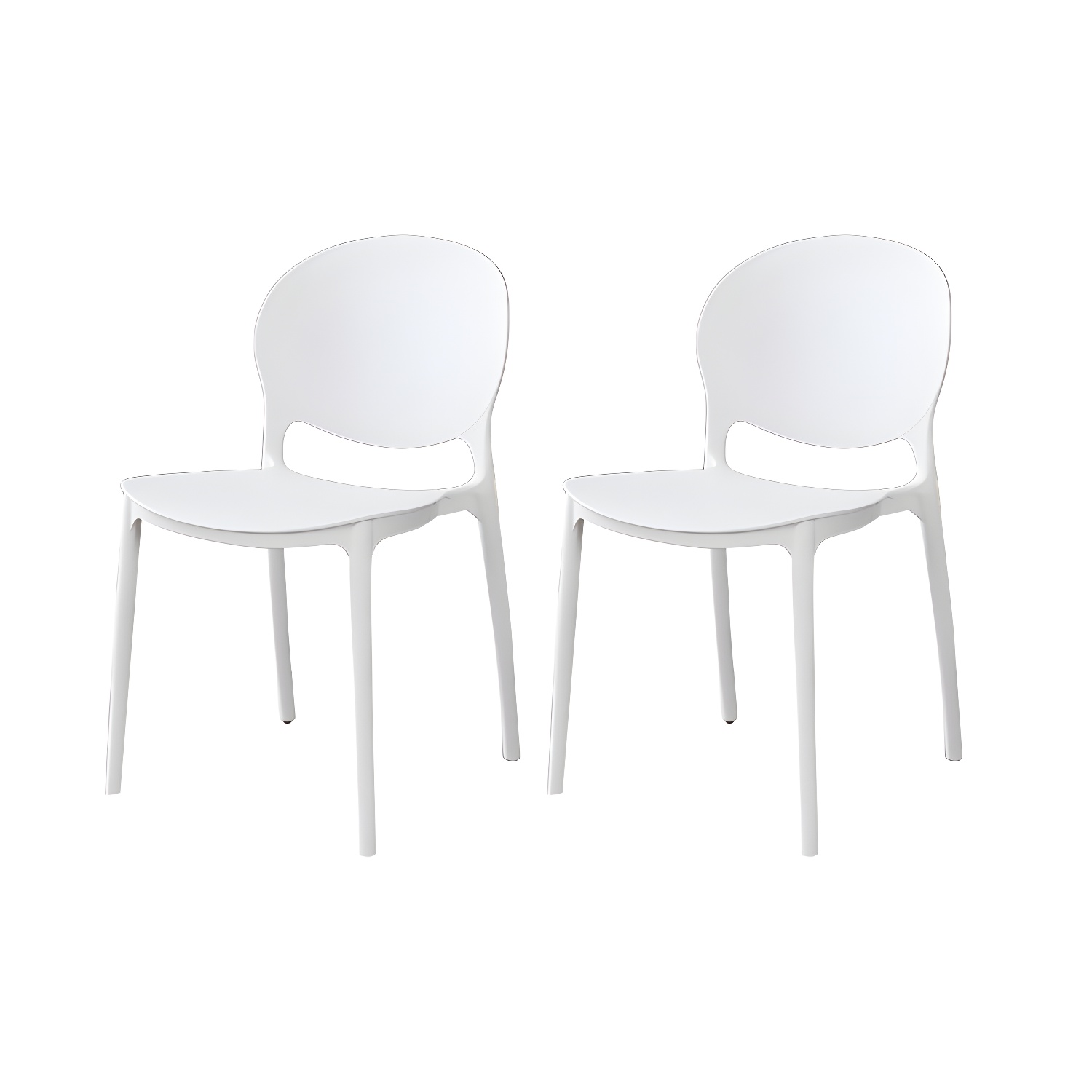 Plastic Open Back Dining Chair Indoor-Outdoor Stackable Side Chair - image 7