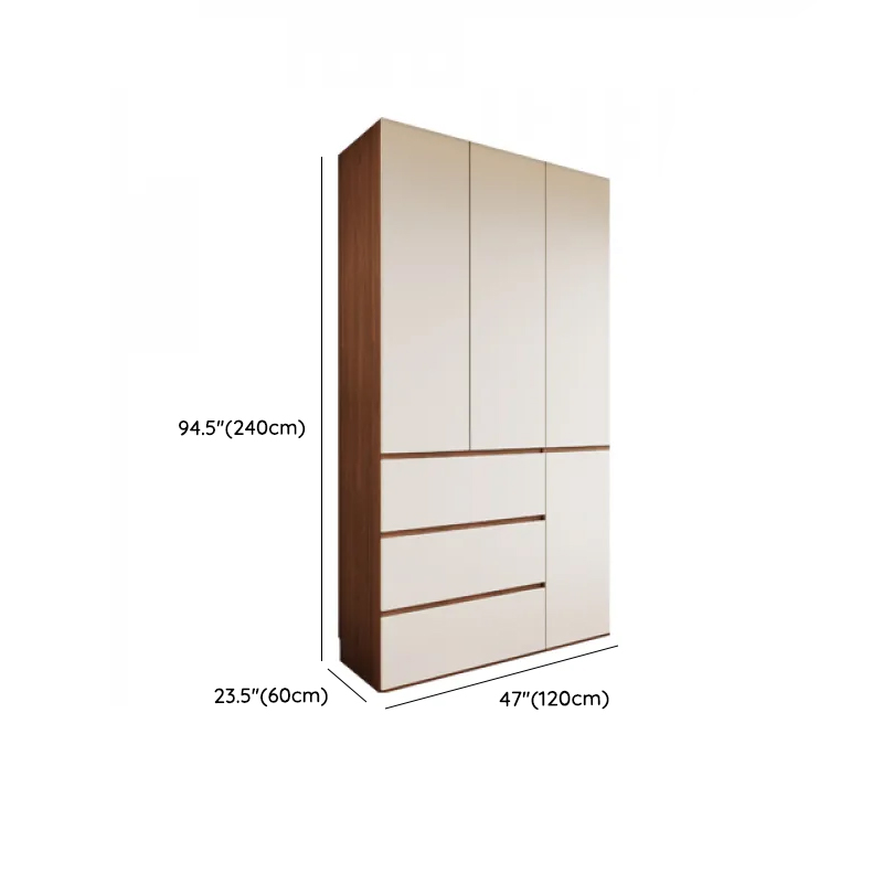White Minimalist Manufactured Wood Independent Wardrobe Closet with Soft Close Drawer, Soft Close Door, and Interior Shelves - image 11