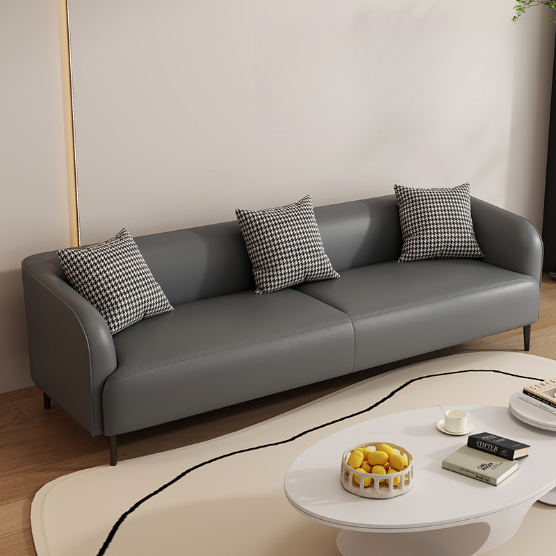 Drawing Room Standard Sofa in Pu Leather with Dark Gray/Sage/Amber Color and Armrest - image 4