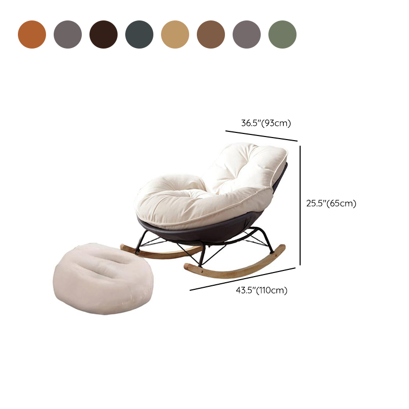 Chalk Simple 2 Piece Set Rocking Chair with Ottoman, Scratch-tolerant and Padded Upholstery - image 19
