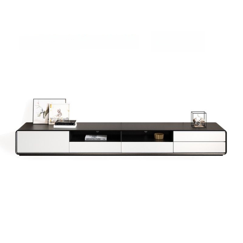 Wooden TV Stand with Shelf, 4 Drawers, Closet, Cable Management, and Open-air Storage - image 2