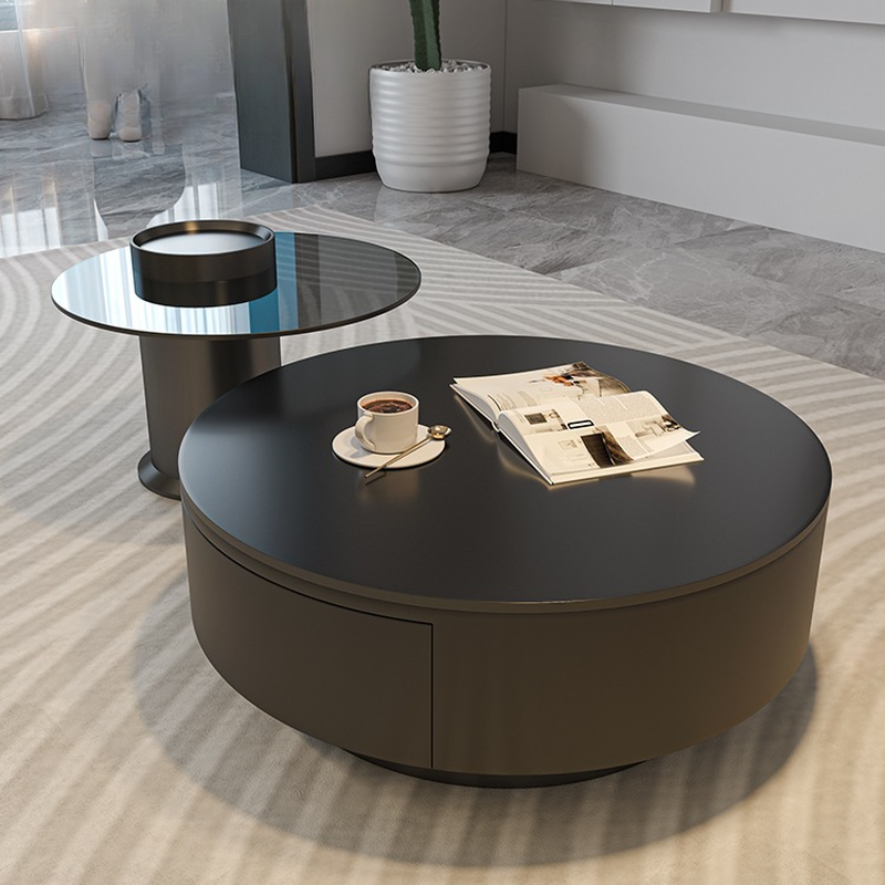 Double Nesting/Single Accent Table Set with Rounded Top and 2 Drawers - image 9