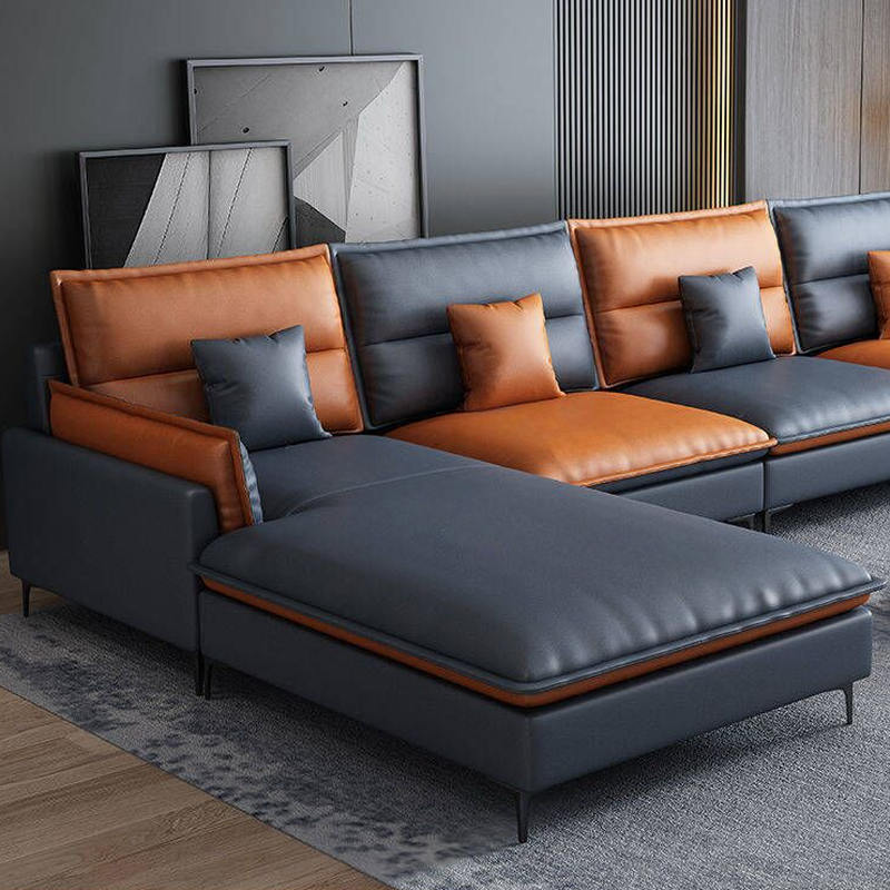 Casual Straight Stain Resistant Sofa in Dark Grey with Horizontal Orientation, Sponge Seat Fill, and Square Arm - image 7
