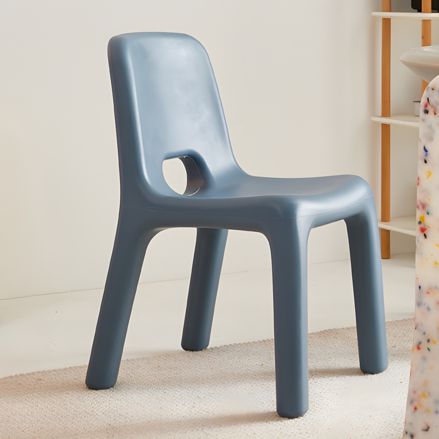Scandinavian Style Non-Upholstered Low Back Plastic Side Chair for Kitchen & Dining