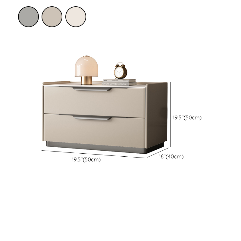 Modern Wooden Nightstand with 2 Drawers in Low Height - Stone Countertop Included - image 15