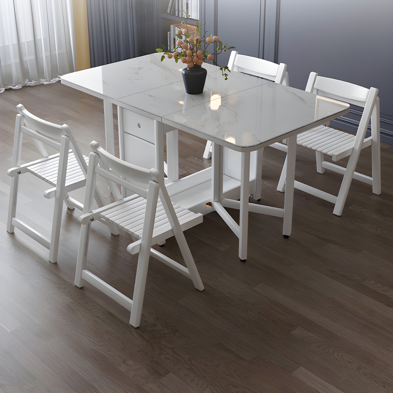 1/3/5/7 Piece Rectangle Shape Modern Style Dining Table Set with Chair - image 9