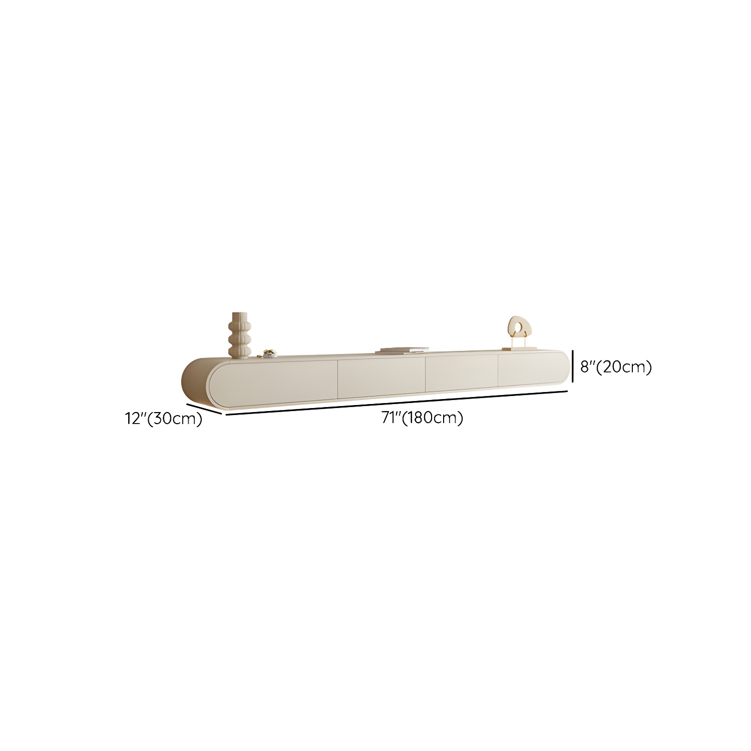 Contemporary TV Media Console Floating TV Stand Console with Drawers - image 10
