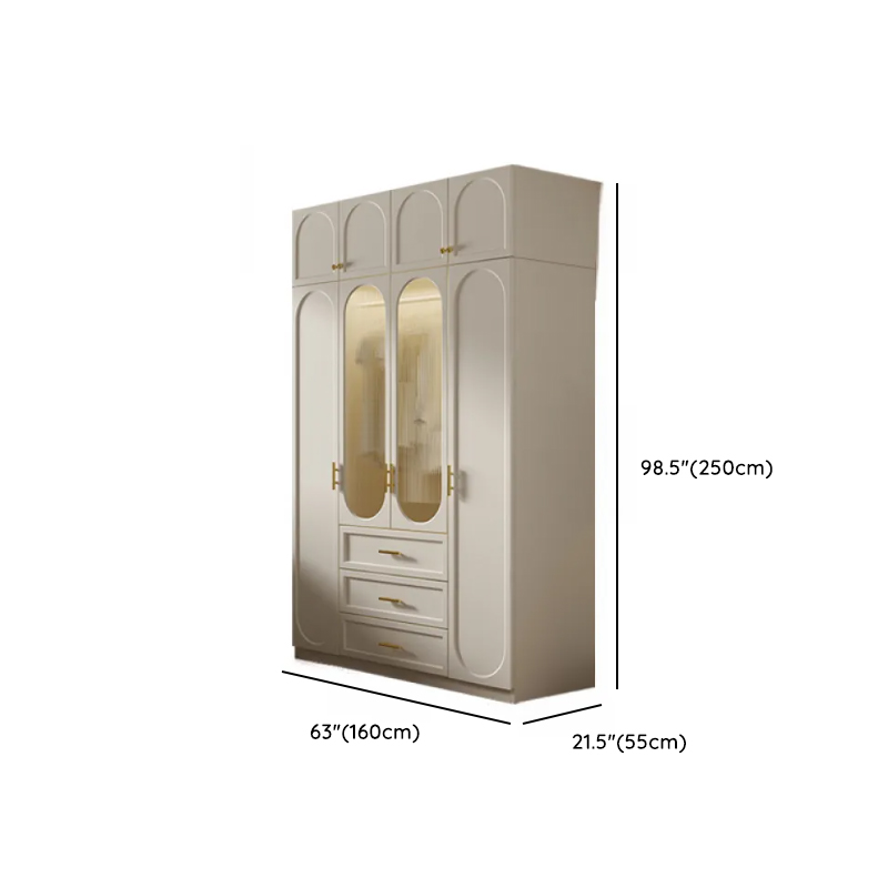 Chalk Simple Lumber Independent Wardrobe Closet with Soft Close Drawer, Interior Shelves, and Clothing Rod - image 17