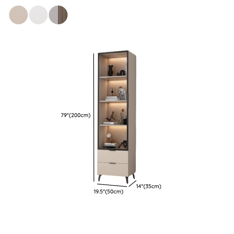 Brown Manufactured Wood Utility Storage Cabinet with Storage Cabinet, Glass Door, Cabinet Bars, Soft Close Drawer and Light - image 21