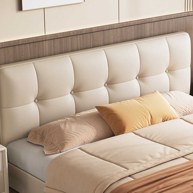 Solid Color Stitch-tufted Panel Bed with Panel Headboard and Sponge Upholstery - image 5