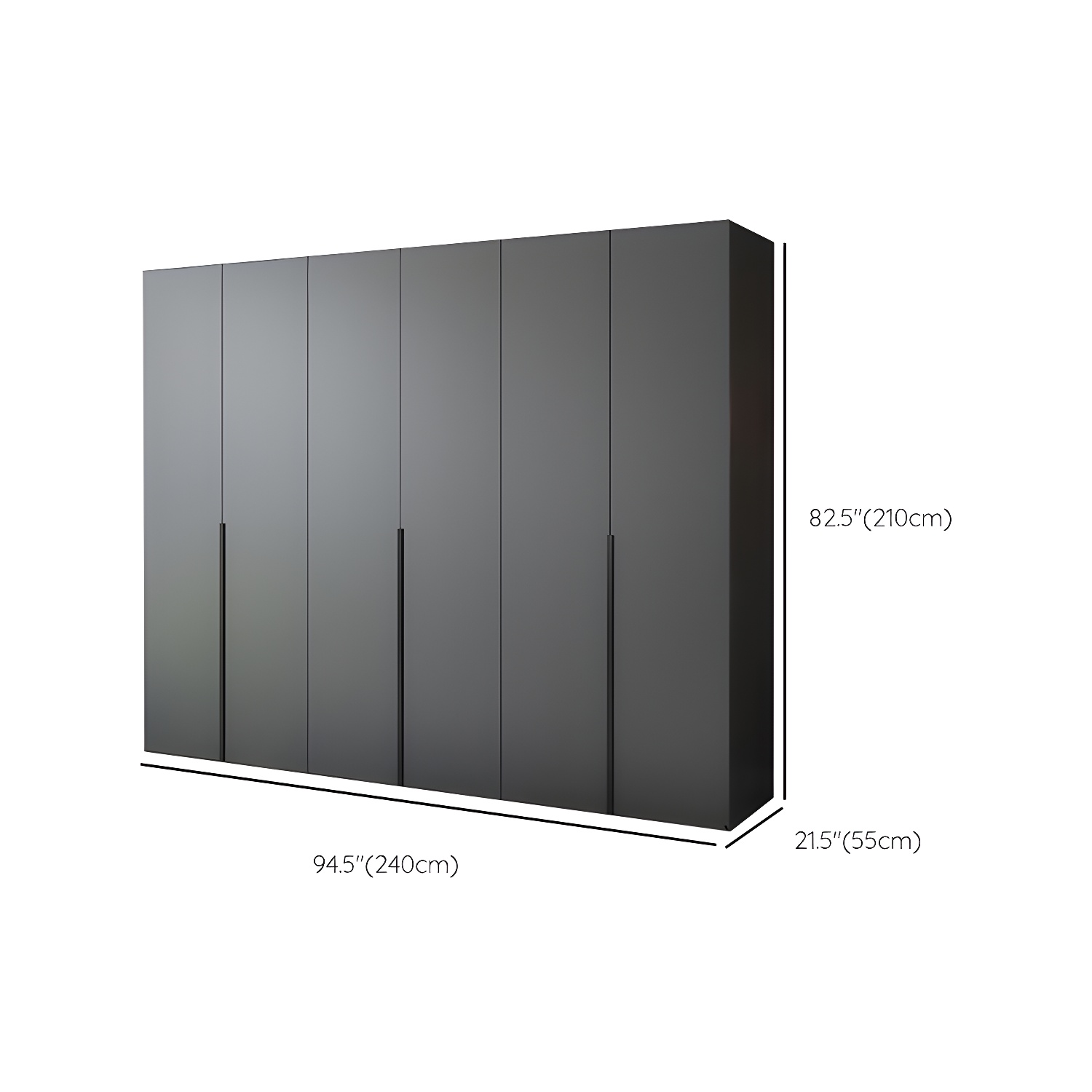 Black Wardrobe Armoire with Garment Rod Wood Wardrobe Closet - image 17