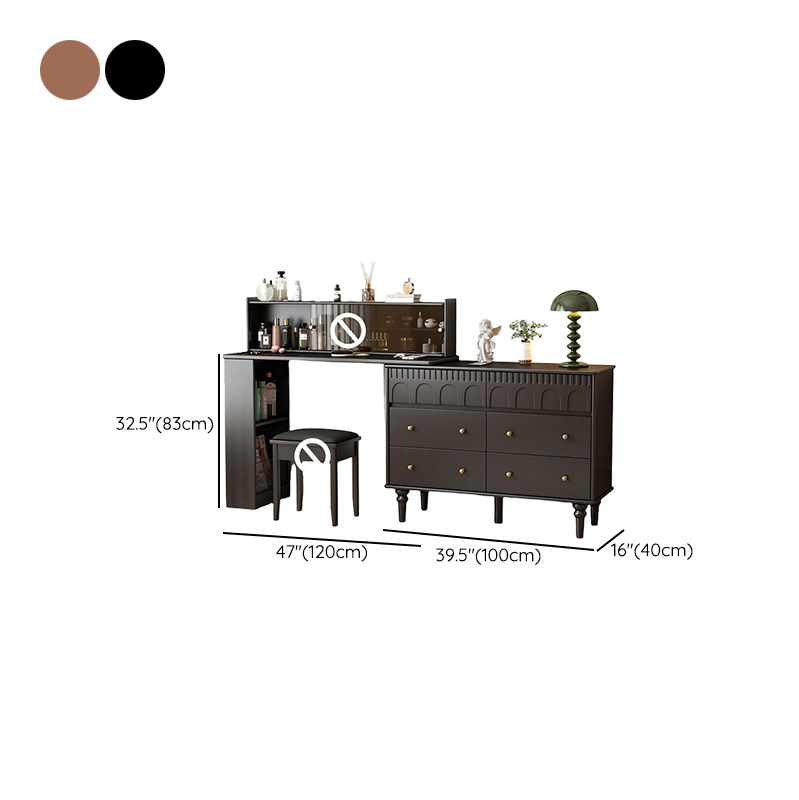 Simplistic Large Vanity Set/Makeup Vanity with Rubberwood Table Top, 4 Drawers/6 Drawers/2 Drawers, Scalable and No Suspension - image 10