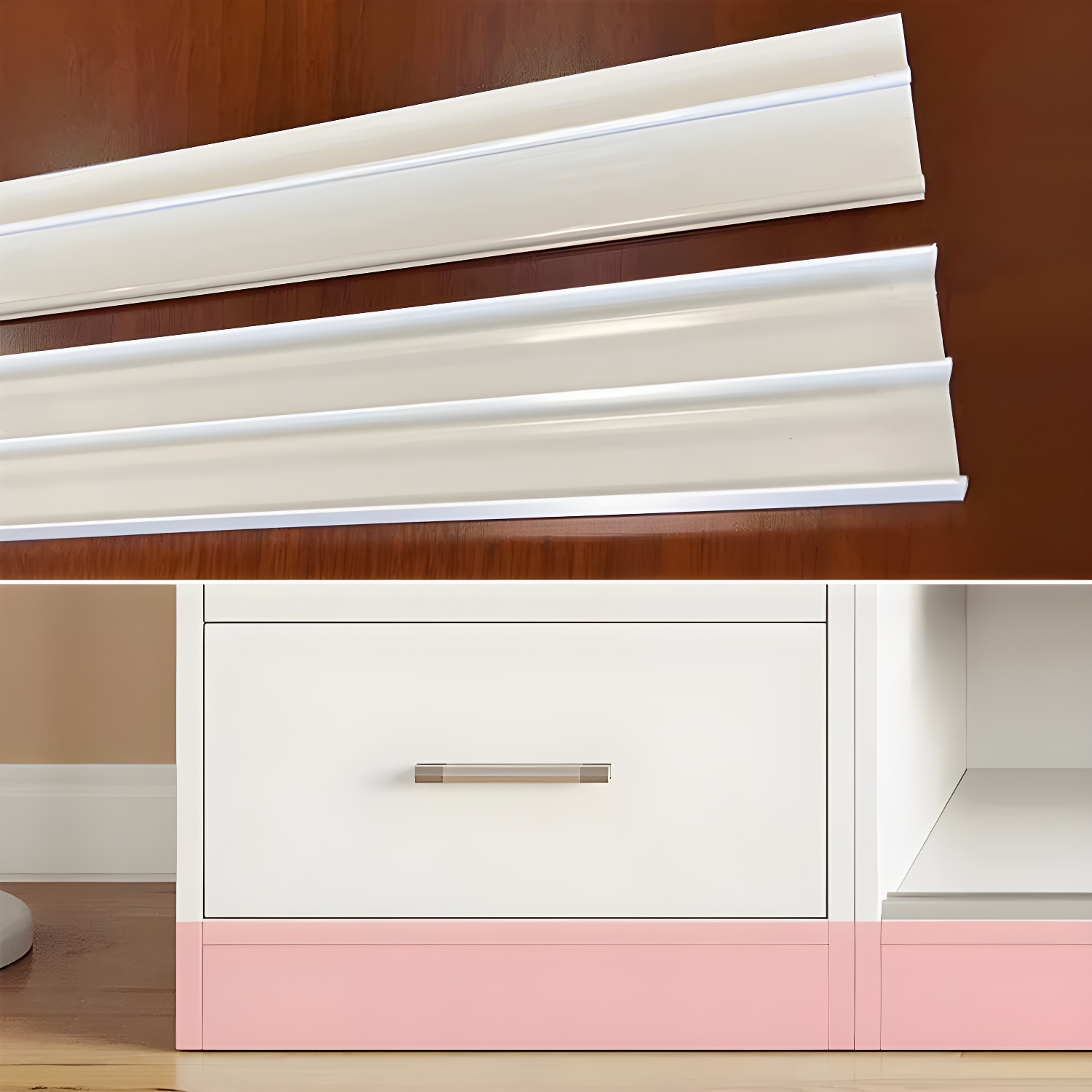 Modern White Wood Wardrobe Armoire with Sliding Doors, Shelves, and Soft Close Drawers - image 11