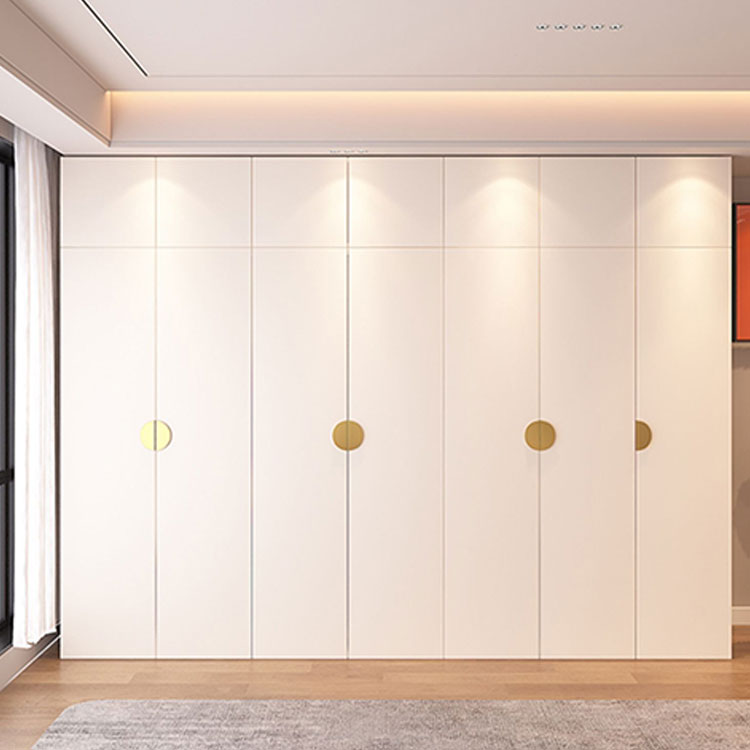 Chic White Wood Wardrobe Armoire with Clothing Rod & Shelves