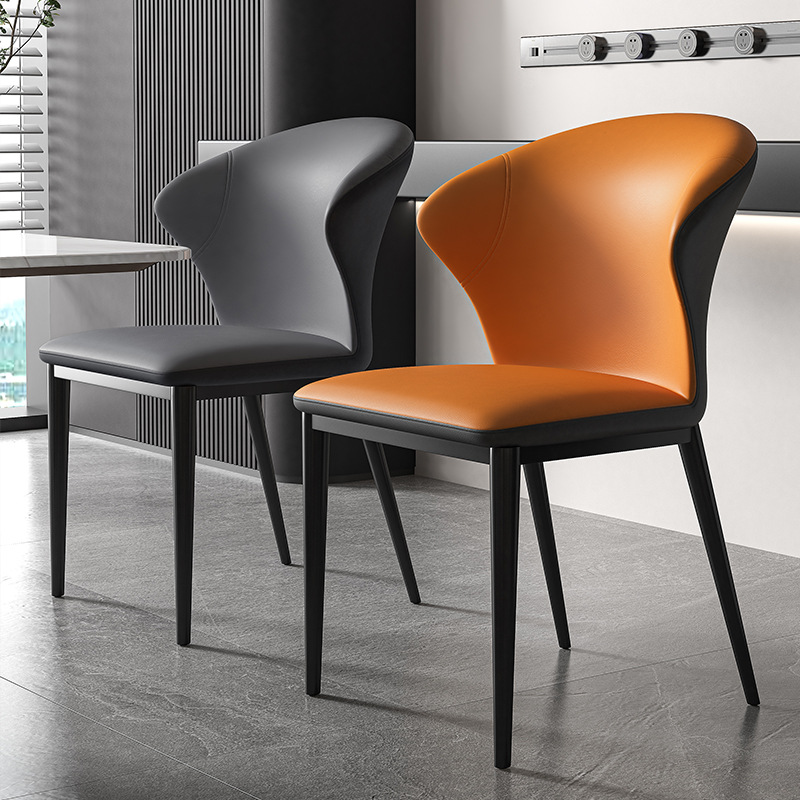 Modish Side Chair with Wing Chair Back, Padded Upholstery, Midnight Black Metal Legs - image 13