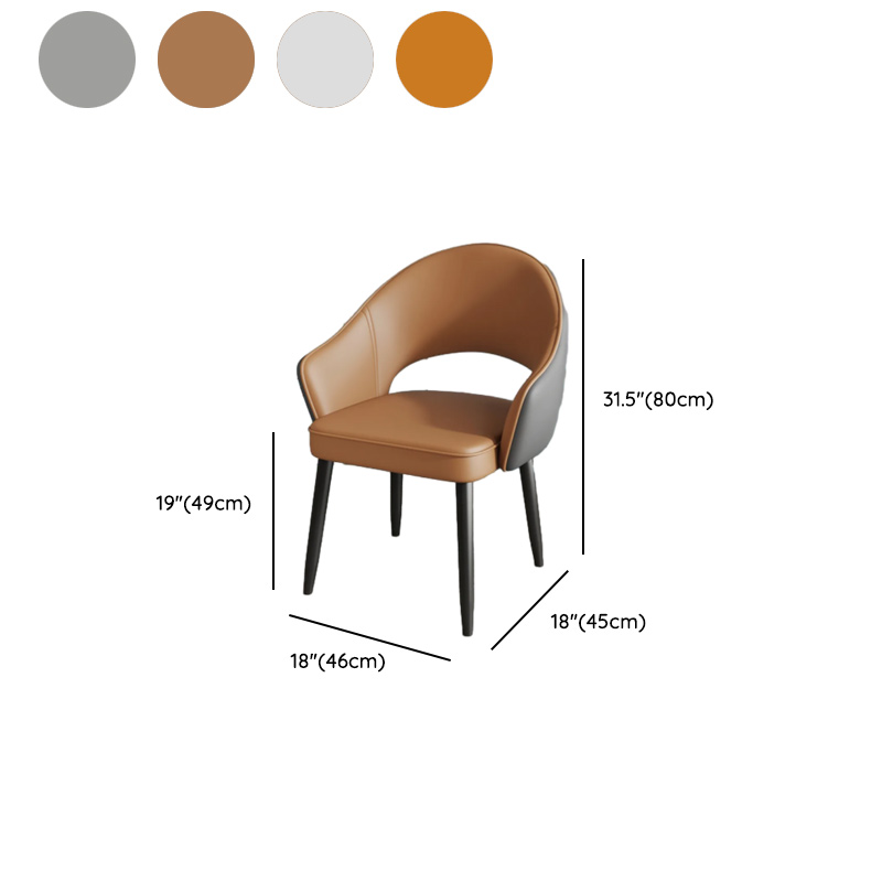 Modish Arm Chair with Ventilated Back, Padded Upholstery, Arms, and Steel Legs - image 21